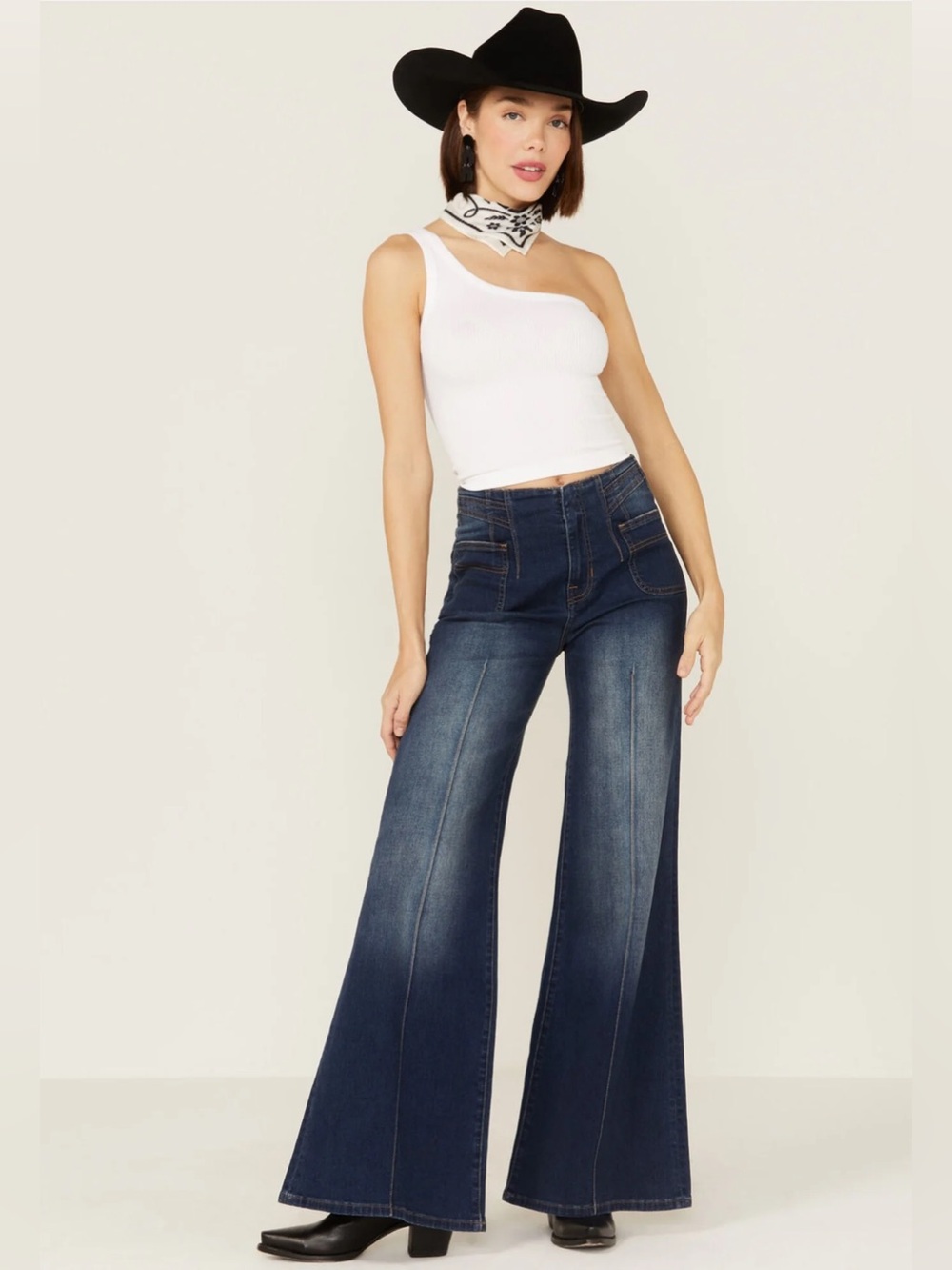 Rock & Roll Denim Palazzo Flare High Rise Jeans Size 26